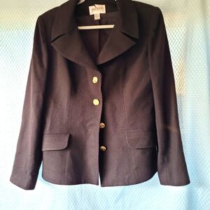 Hugo Buscati Woman Black Blazer with Gold Buttons Sz 8